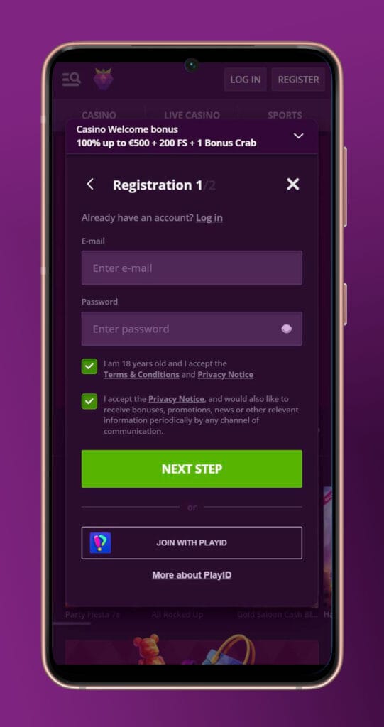 mobile app malina casino registration