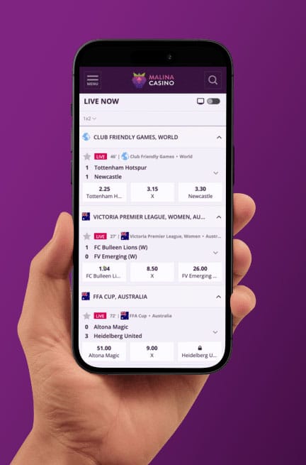 mobile bet malina casino